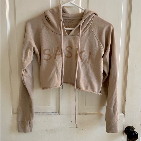SASKI COLLECTION cropped tan hoodie - Picture 4 of 16